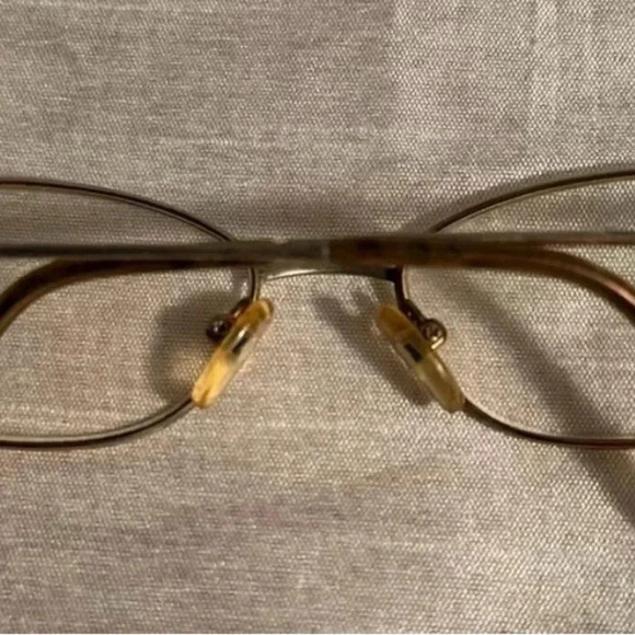 SAKS FIFTH AVENUE S5A182 Geometric Dark Gold Full Rim Fashion Flex Eyeglasses - Picture 2 of 5